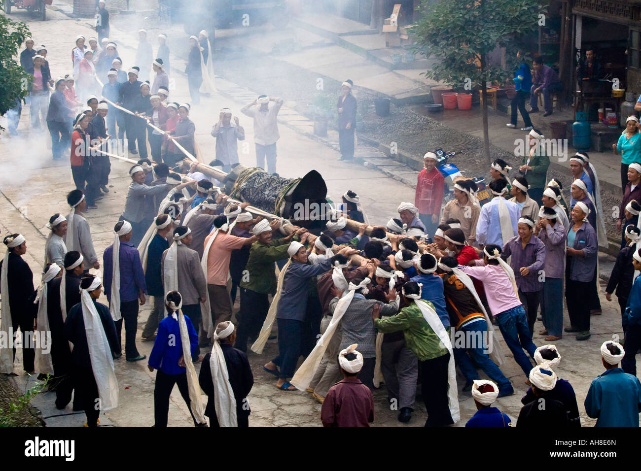 Dong Funeral Procession Chinese Ethnic Minority Funeral Zhaoxing China