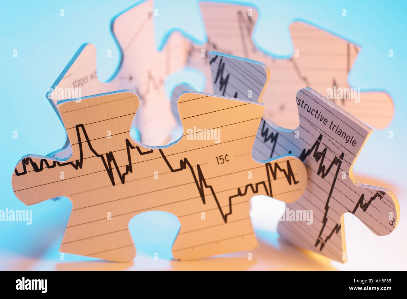 Stock Graph Jigsaw Puzzle Pieces Stock Photo