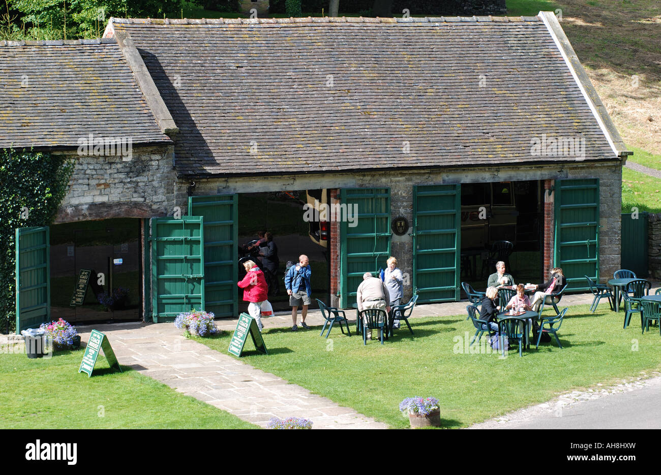 Old Coach House tea rooms, Tissington village, Peak District, Derbyshire, England, UK Stock Photo