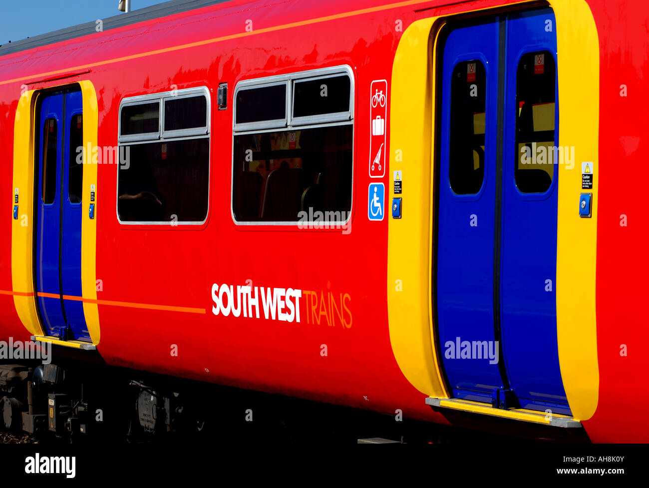 South West Trains electric train at Clapham Junction, London, England, UK Stock Photo