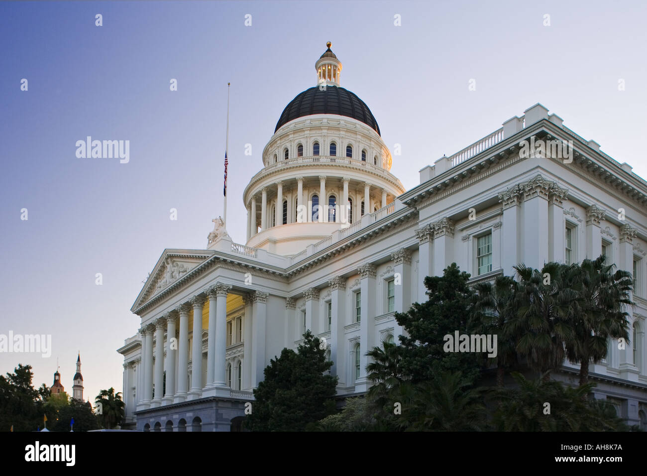 Early morning light on the California State Capitol, Sacramento California. Stock Photo