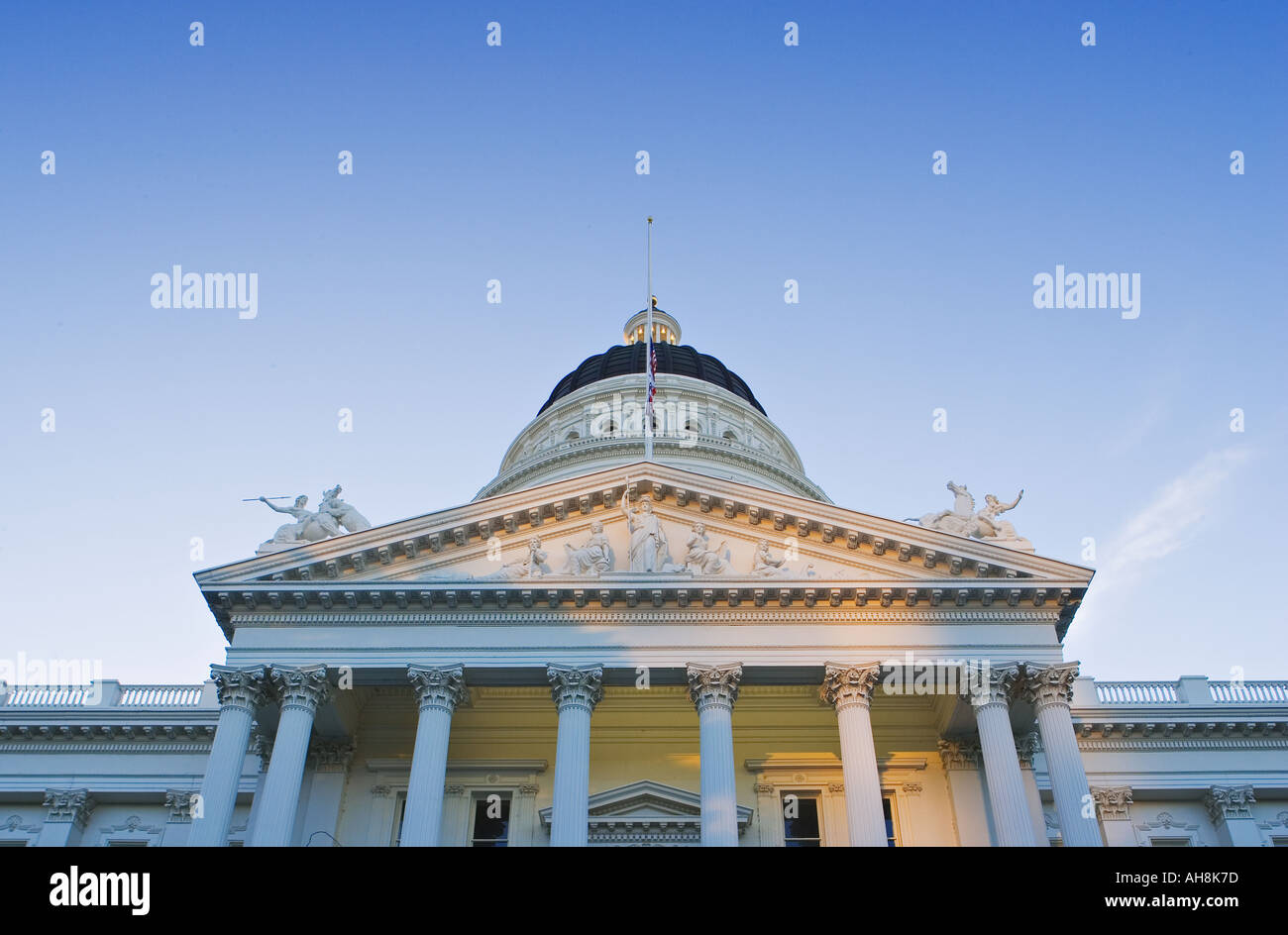 Early morning light on the California State Capitol, Sacramento California. Stock Photo
