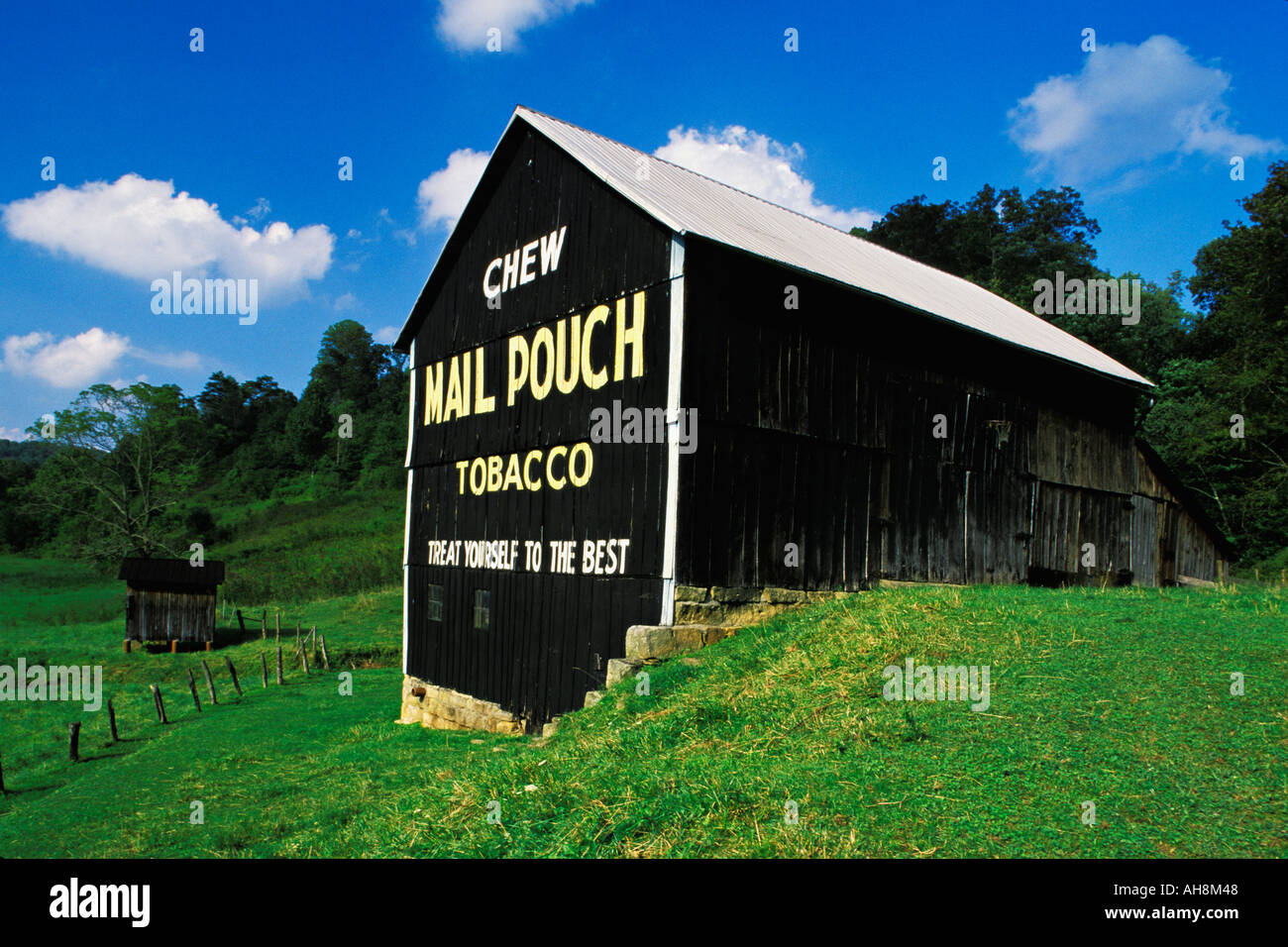 Mail Pouch Barn one of hundreds of Harley Warrick s barns he painted Marietta Ohio Stock Photo