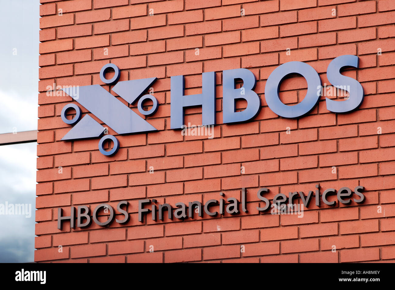 Name on HBOS Financial Services offices, Aylesbury, Buckinghamshire, England, UK Stock Photo