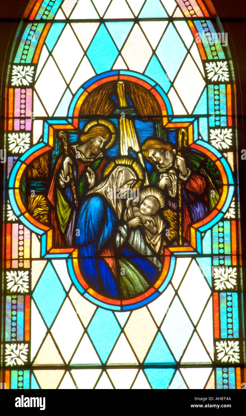 Stained glass window of Nativity at Olivet United Church of Christ. St