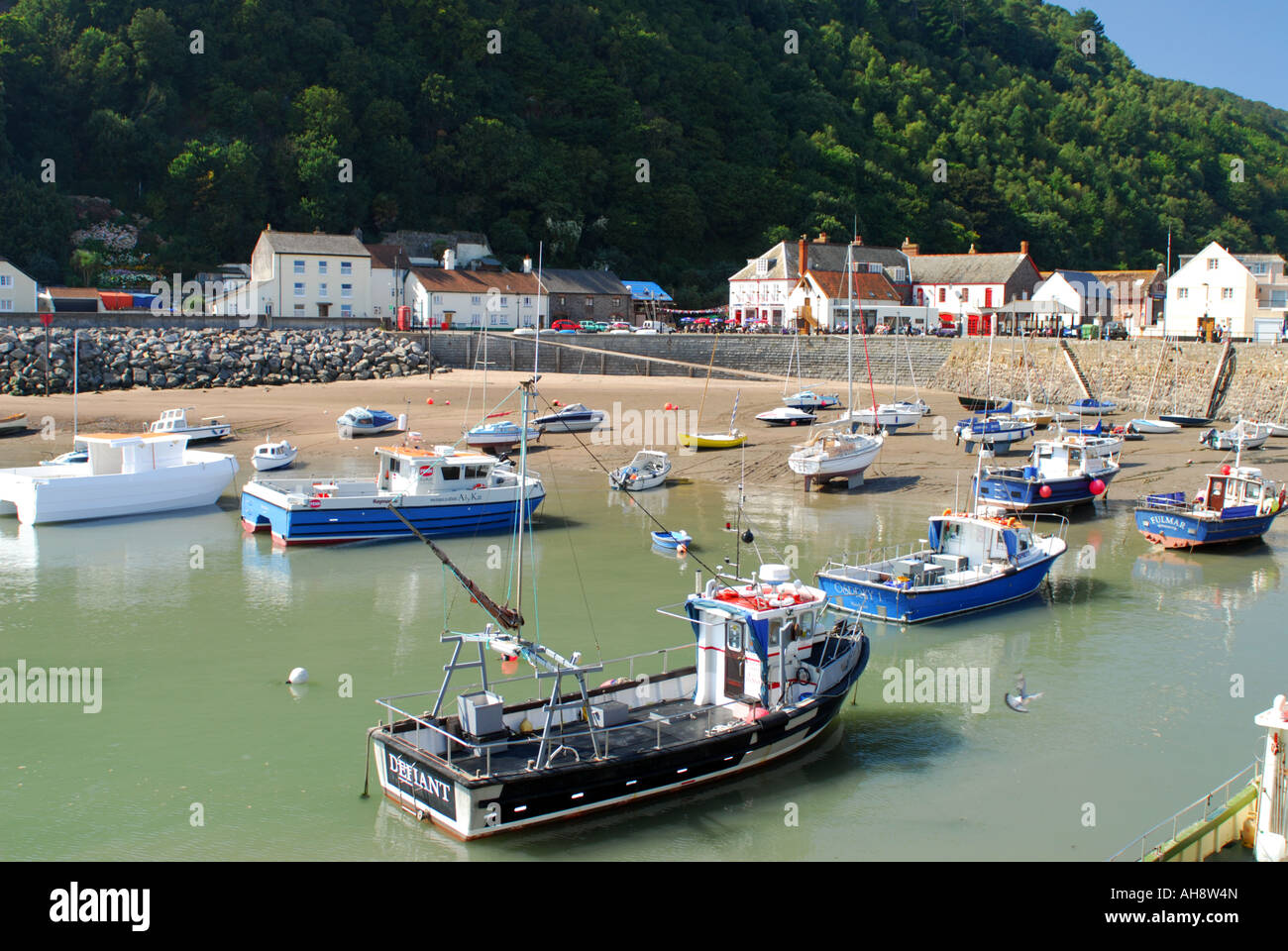 boats in the harbour at Minehead Somerset Stock Photo Alamy