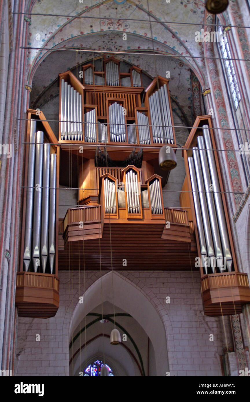 St Marien Luebeck Organ pipe Stock Photo