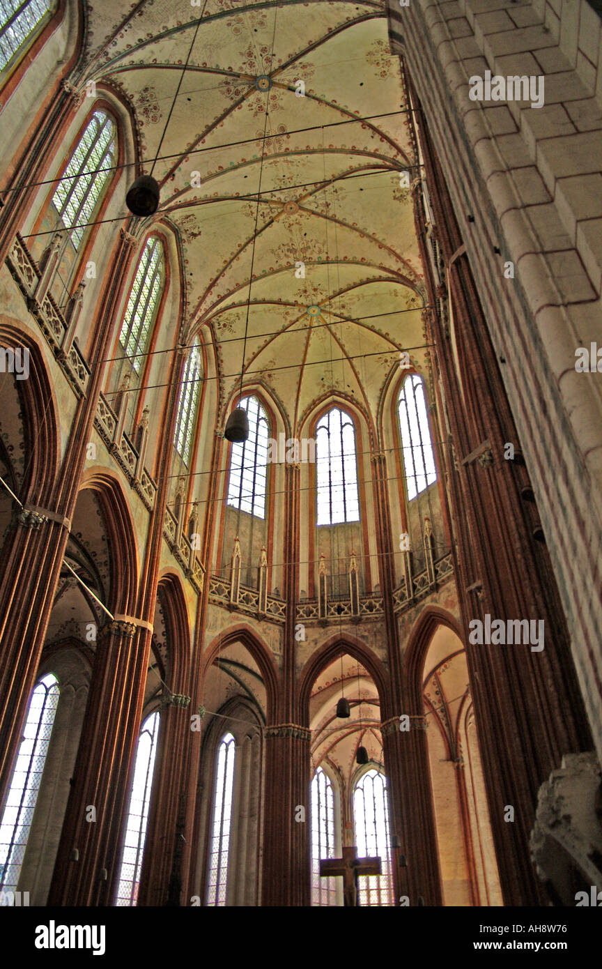 Luebeck St Marien inside Stock Photo