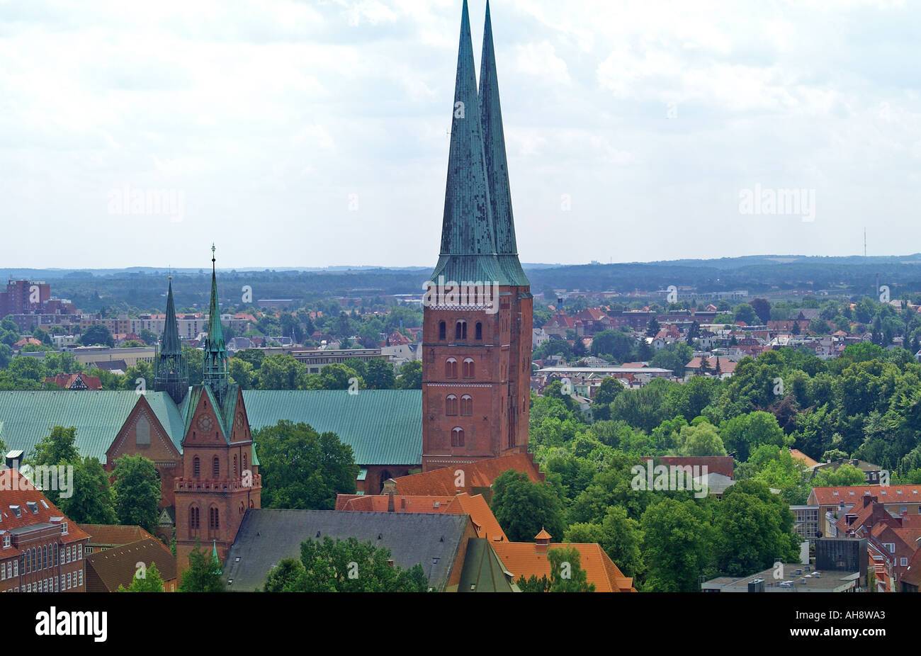 Luebeck Cathedral Dom bird view Stock Photo - Alamy
