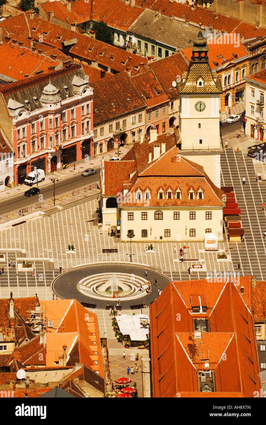 View of the town square, Brasov, Romania Stock Photo