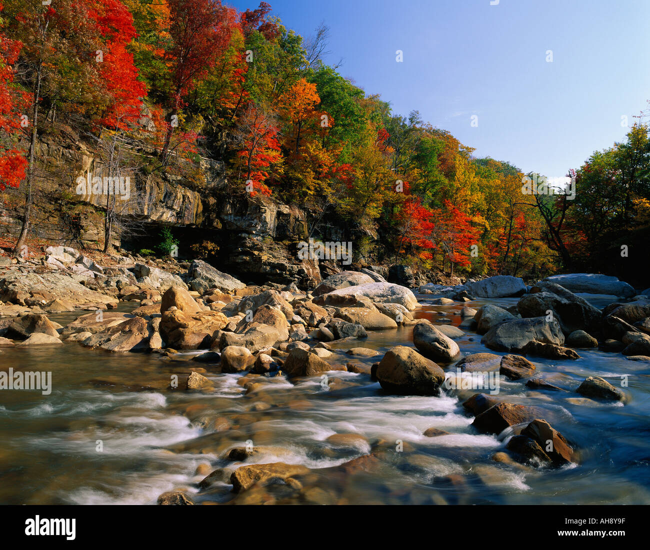 Autumn Color along the Youghiogheny River in Maryland Stock Photo Alamy