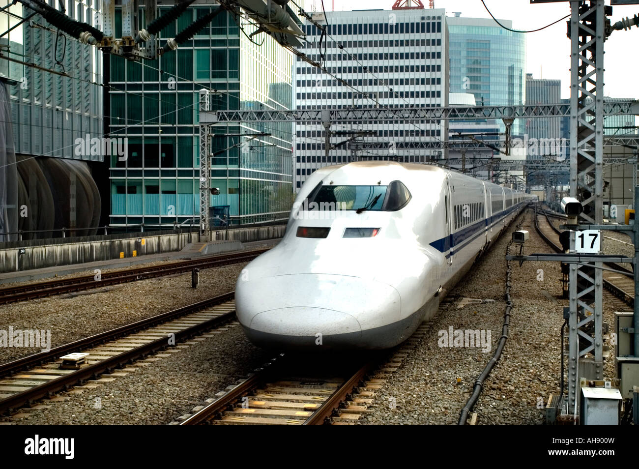 Japan Japanese Tokyo train railway transport  bullet train  fast efficient japanese service Stock Photo