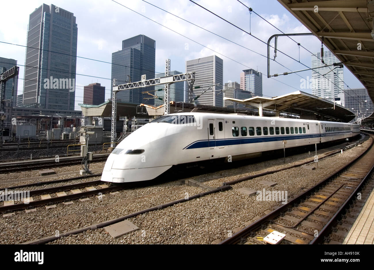 Tokyo train railway transport  bullet train  fast efficient japanese service Stock Photo