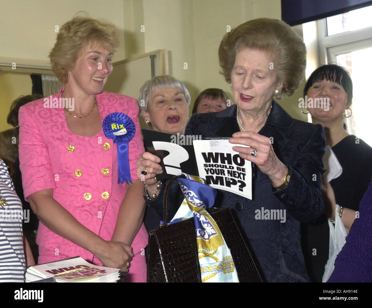Lady Thatcher on the campaign trail 2001 Stock Photo