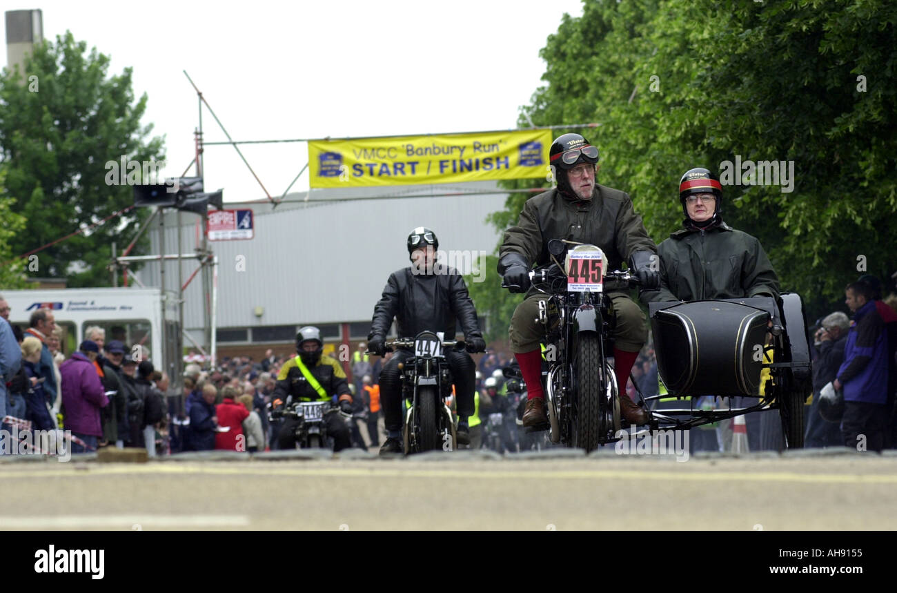 Banbury vintage motorbike run UK Stock Photo Alamy