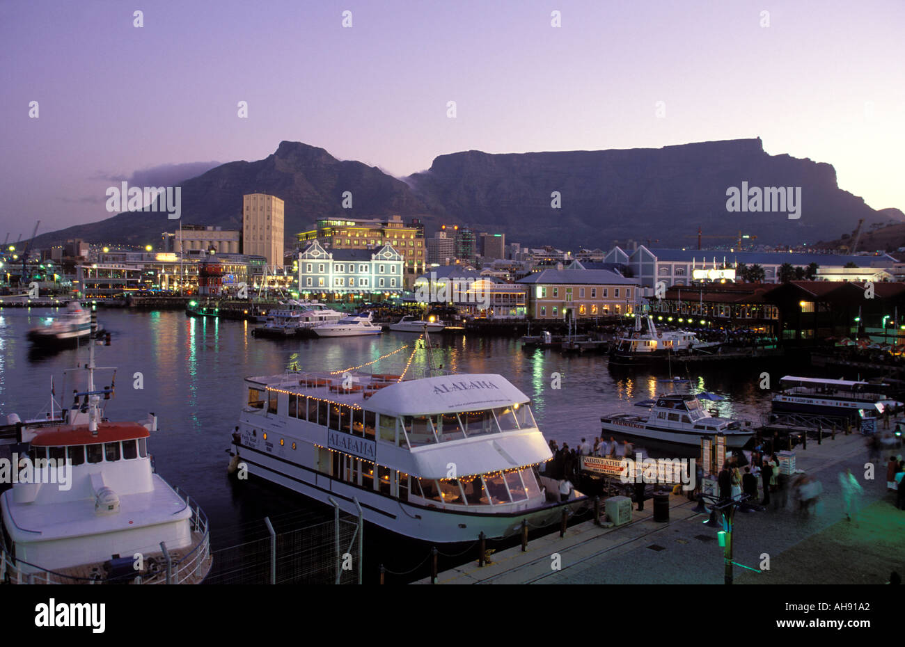 South Africa Cape Town victoria and Alfred waterfront with the table mountain in the back Stock Photo