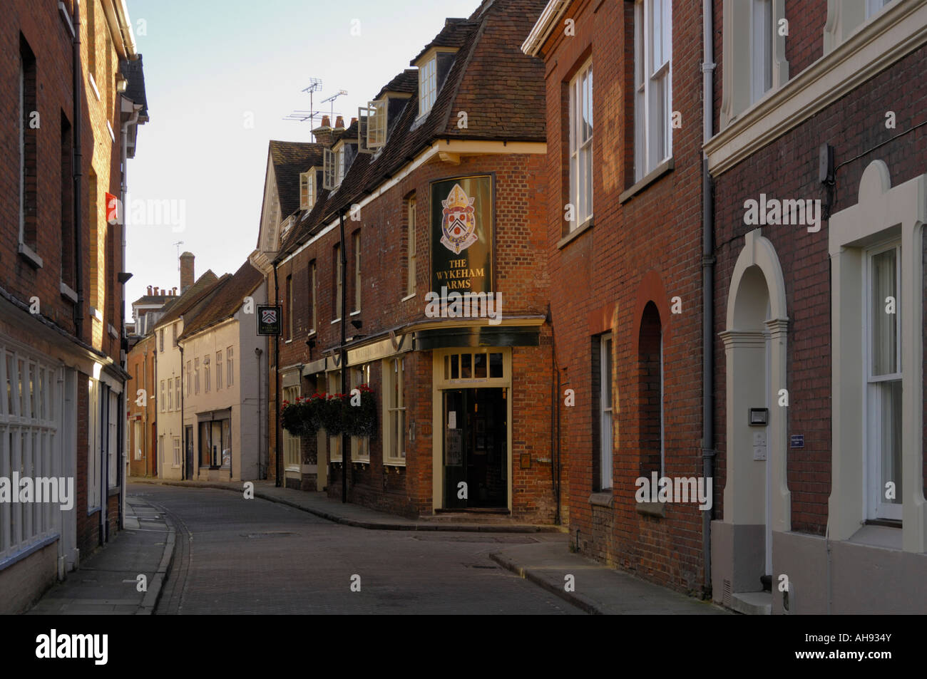 Winchester town streetscape England Stock Photo Alamy