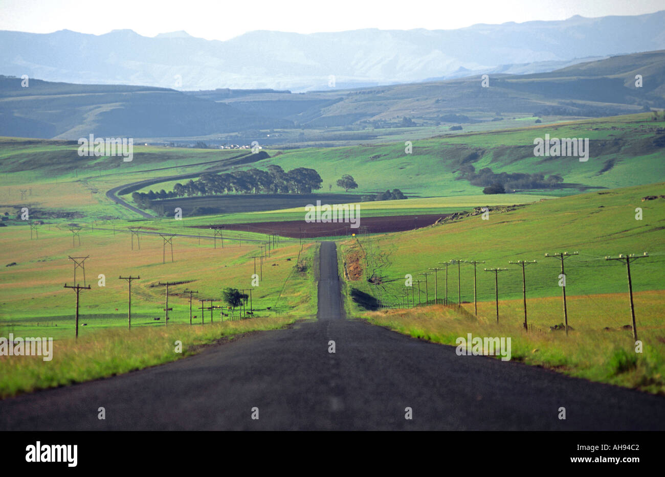 A road near Maclear in the Eastern Cape Province in South Africa. Stock Photo