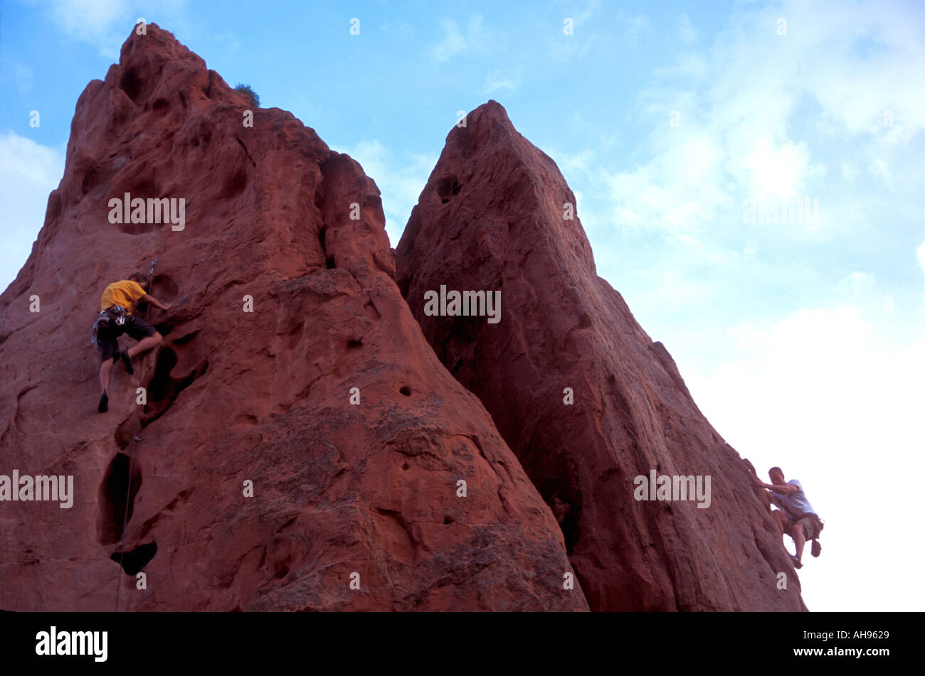 Rock Climbing On The Sandstone Formations Of Garden Of The Gods
