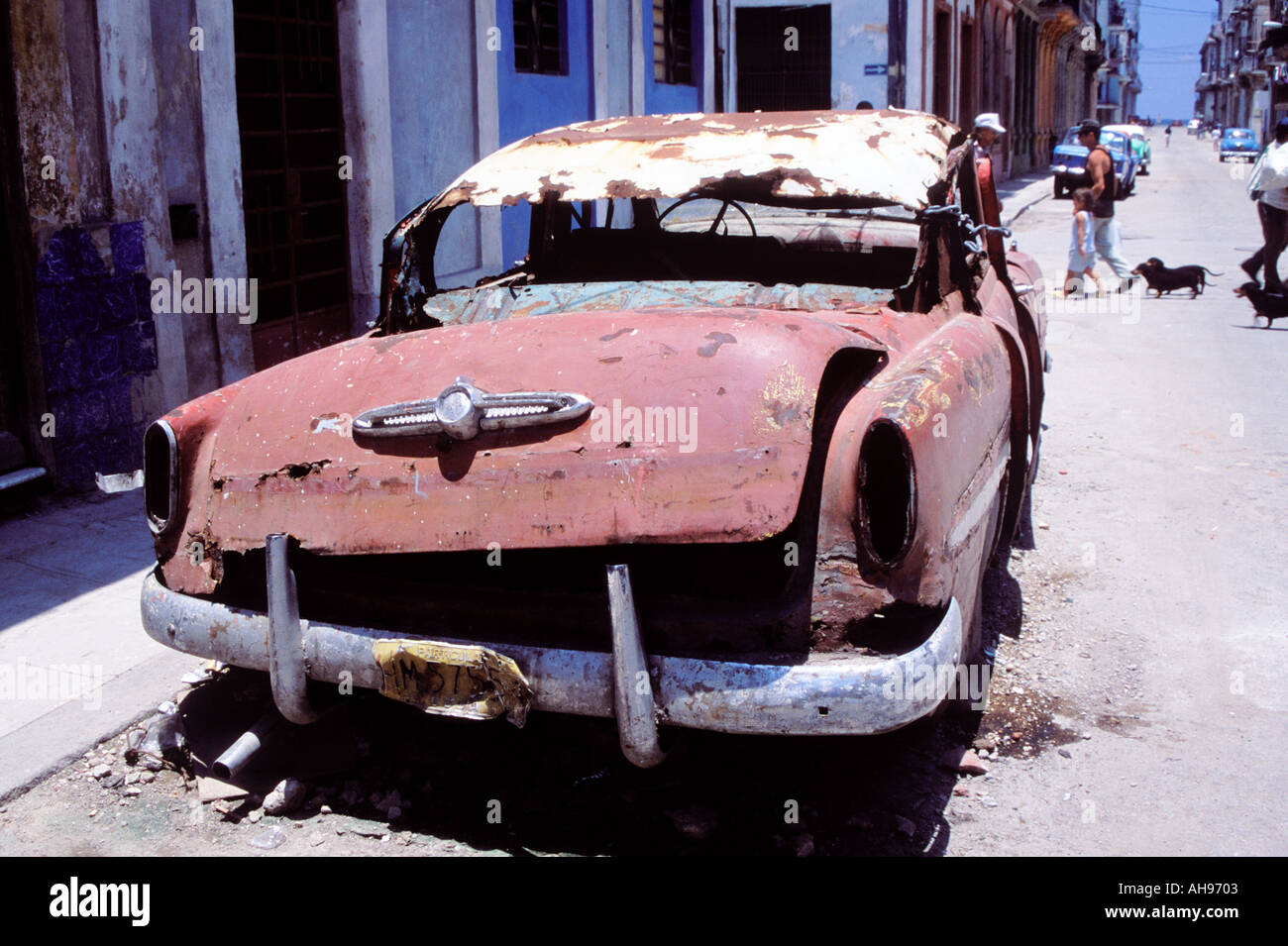 An old abandoned vintage particular car Havana Cuba Stock Photo
