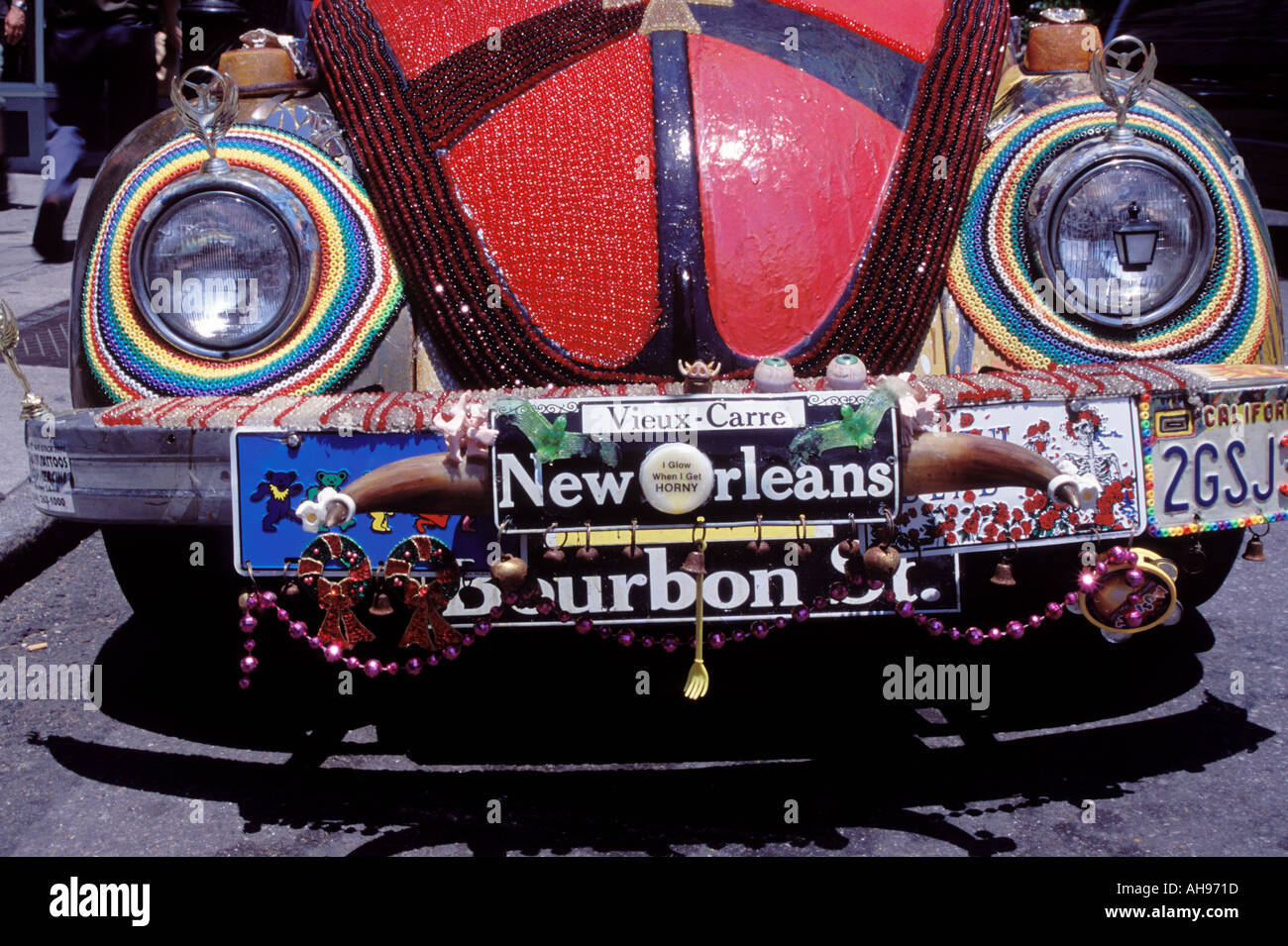 Decorated Volkswagen beetle New Orleans Louisiana USA Stock Photo Alamy