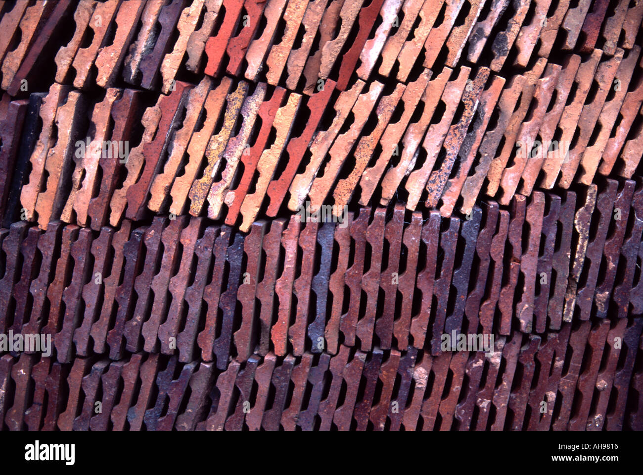 Coloured Roof Tiles Stock Photo