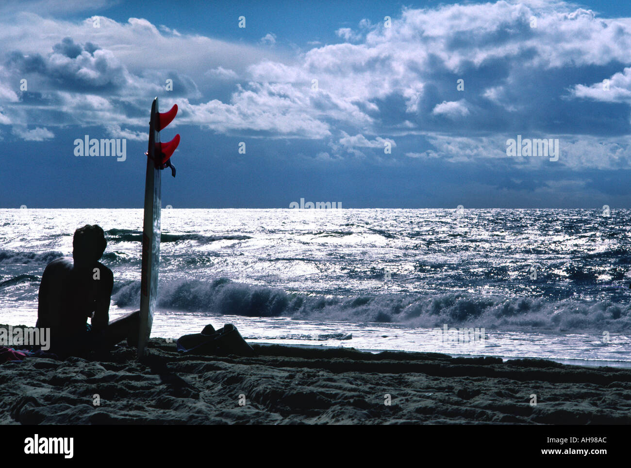 Surfer on the beach Hossegor, southwest France Stock Photo