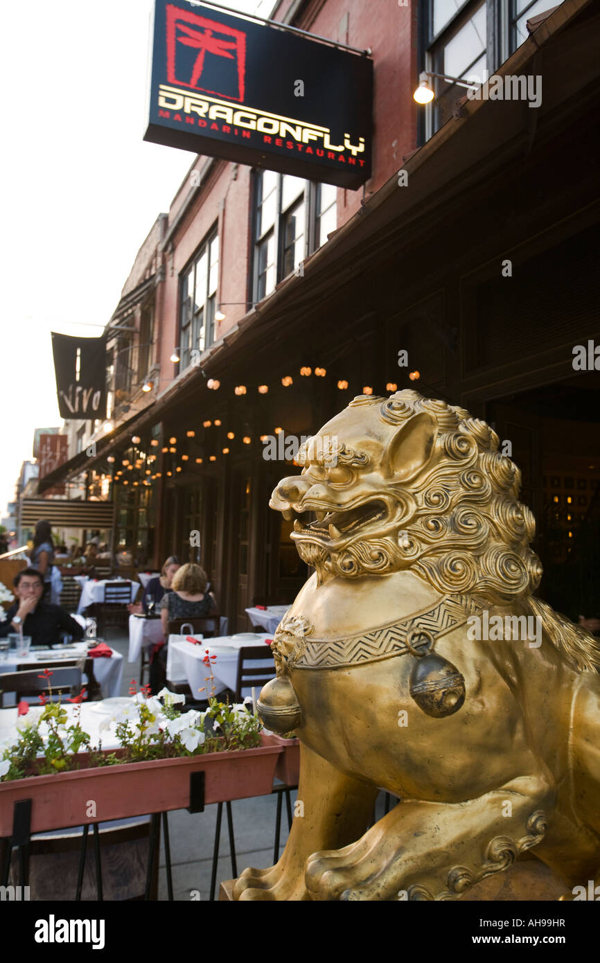 ILLINOIS Chicago Outdoor dining at Dragonfly restaurant on Randolph