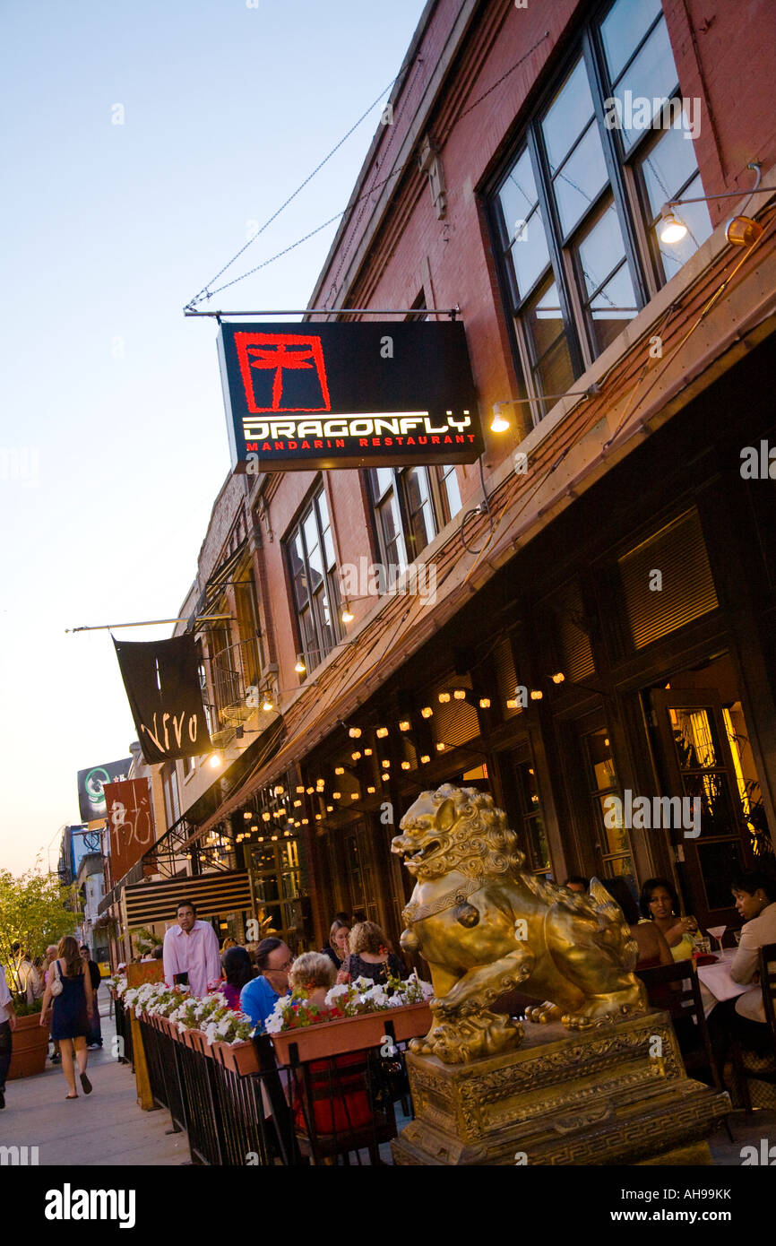 ILLINOIS Chicago Outdoor dining at Dragonfly restaurant on Randolph