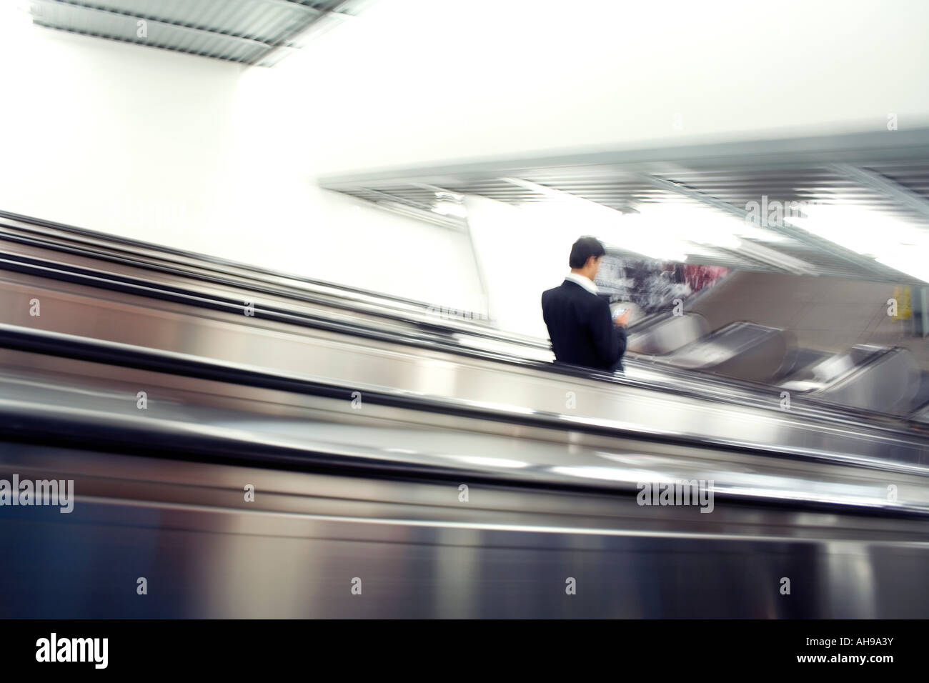 A business man commuting home from work Stock Photo