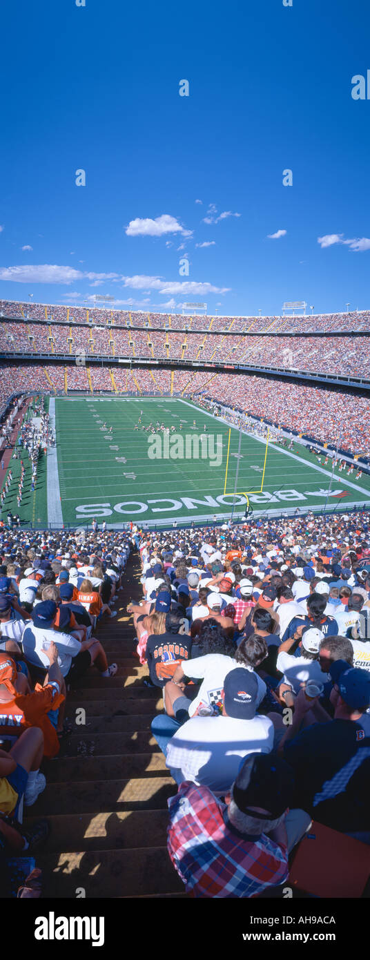 Sell out crowd at Mile High Stadium Broncos v Rams Denver CO Stock Photo