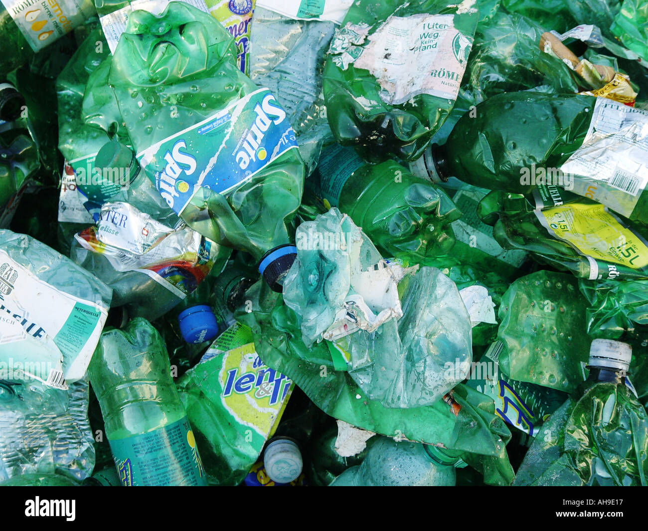 Impressions of a recycling of waste plant and a garbage depot Stock