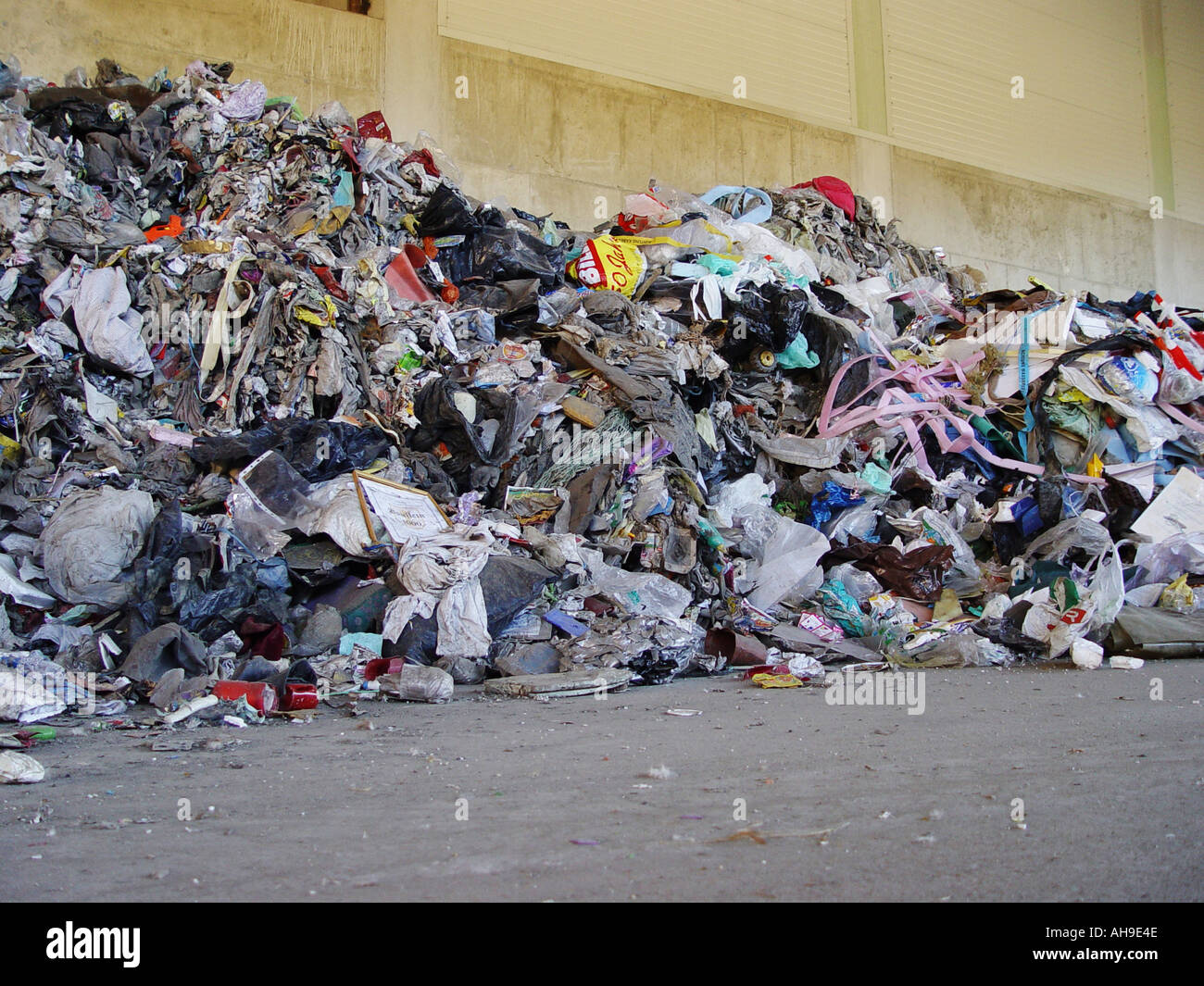 Impressions of a recycling of waste plant and a garbage depot Stock