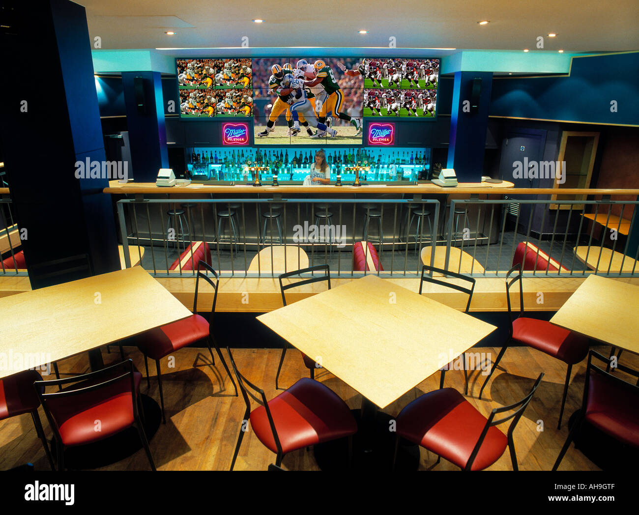 Interior of the sports bar Shoeless Joes in Chelsea London Stock Photo