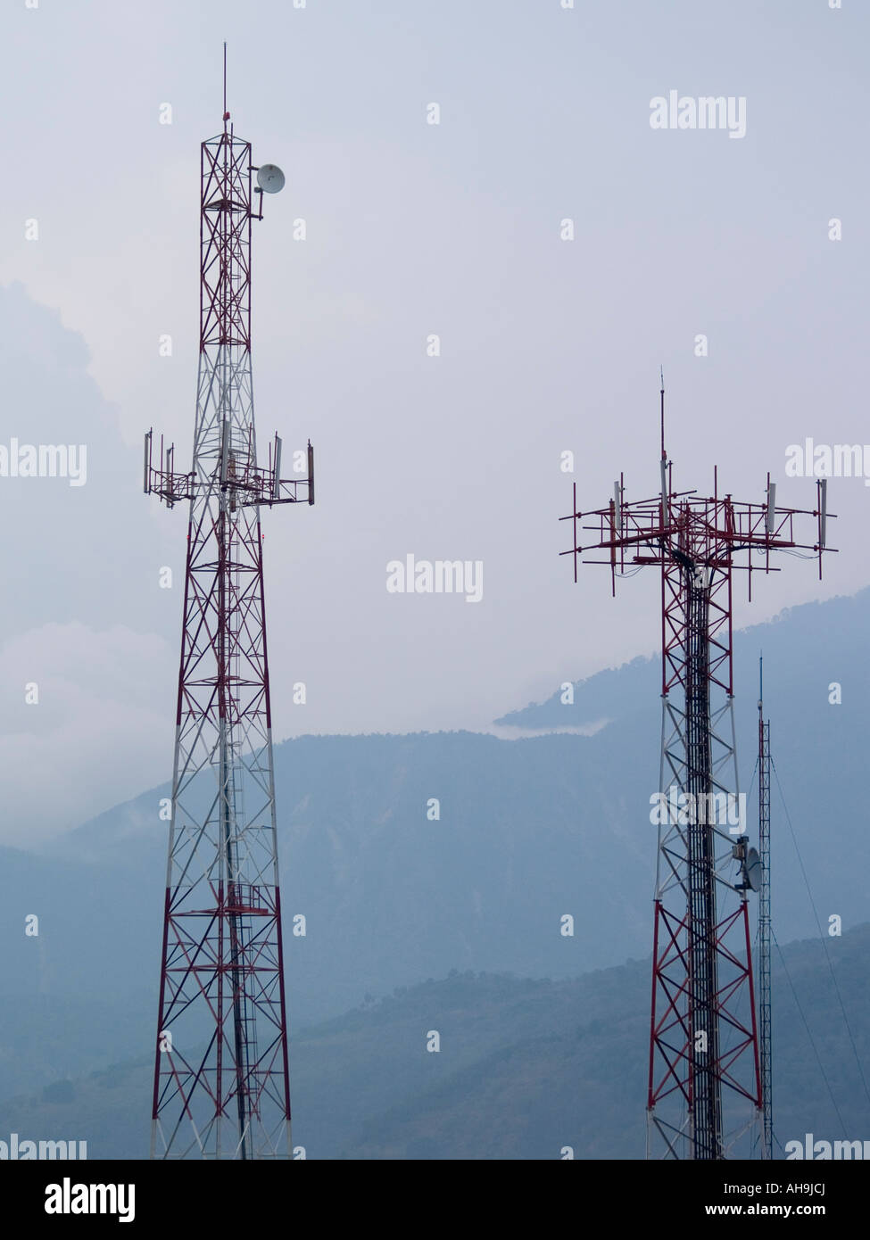 Cellphone towers in Santiago Atitlan Guatemala Stock Photo - Alamy