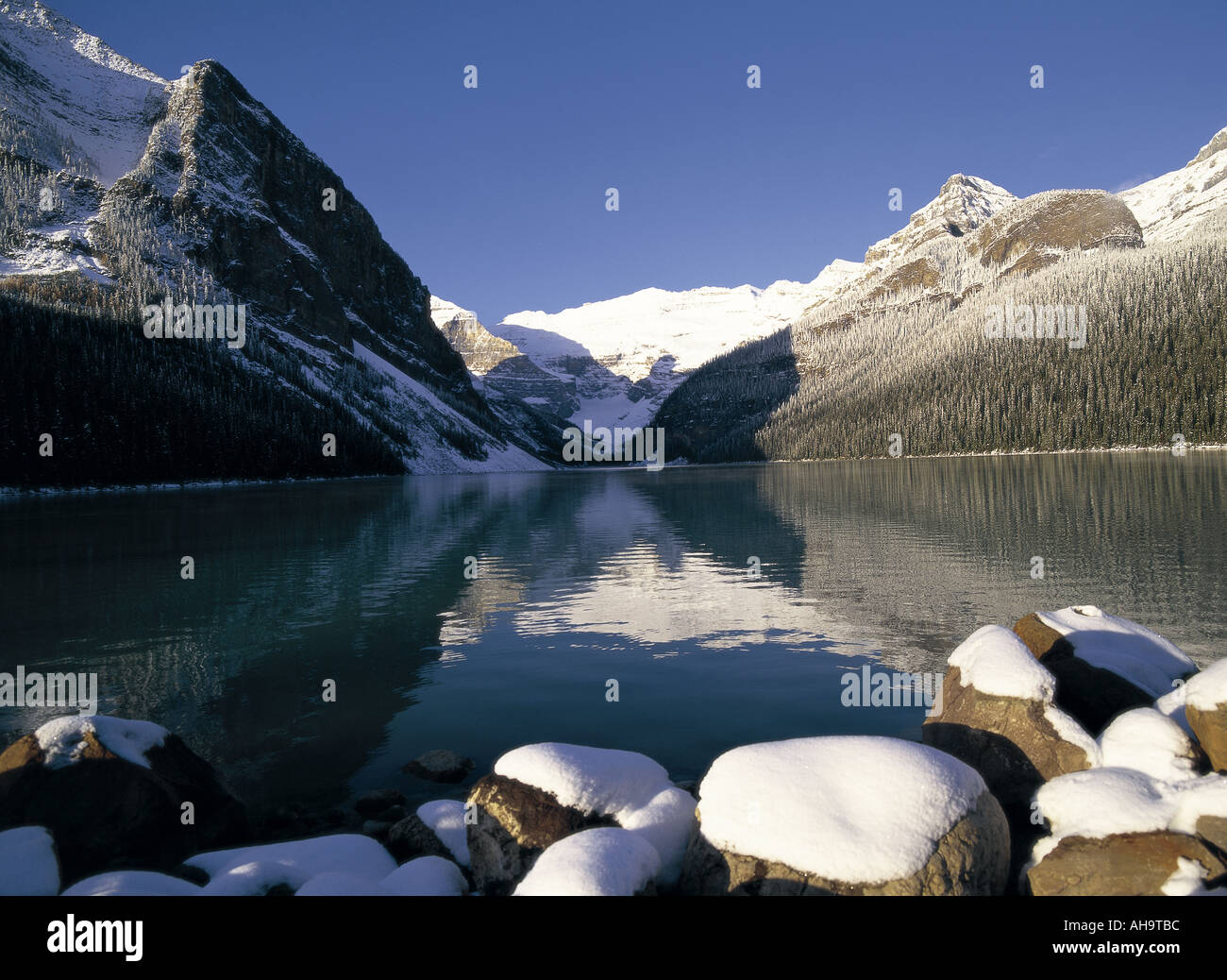 Lake Louise, with snow Banff National Park, Canada Stock Photo - Alamy
