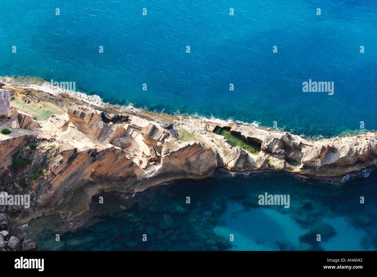 old quarry under the tower Torre des Savinar Ibiza Stock Photo