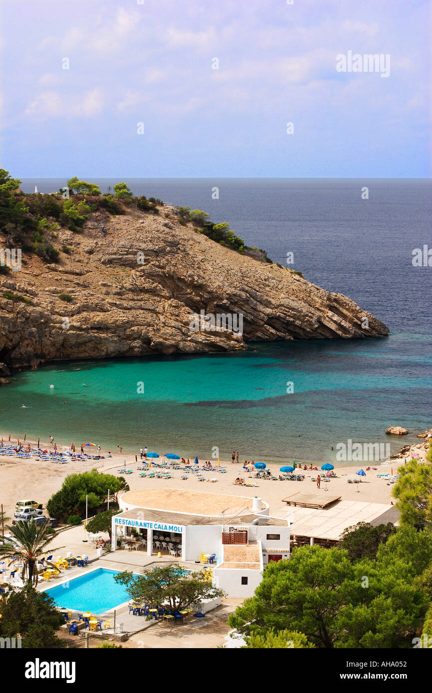 Cala Molí in the west of Ibiza Stock Photo
