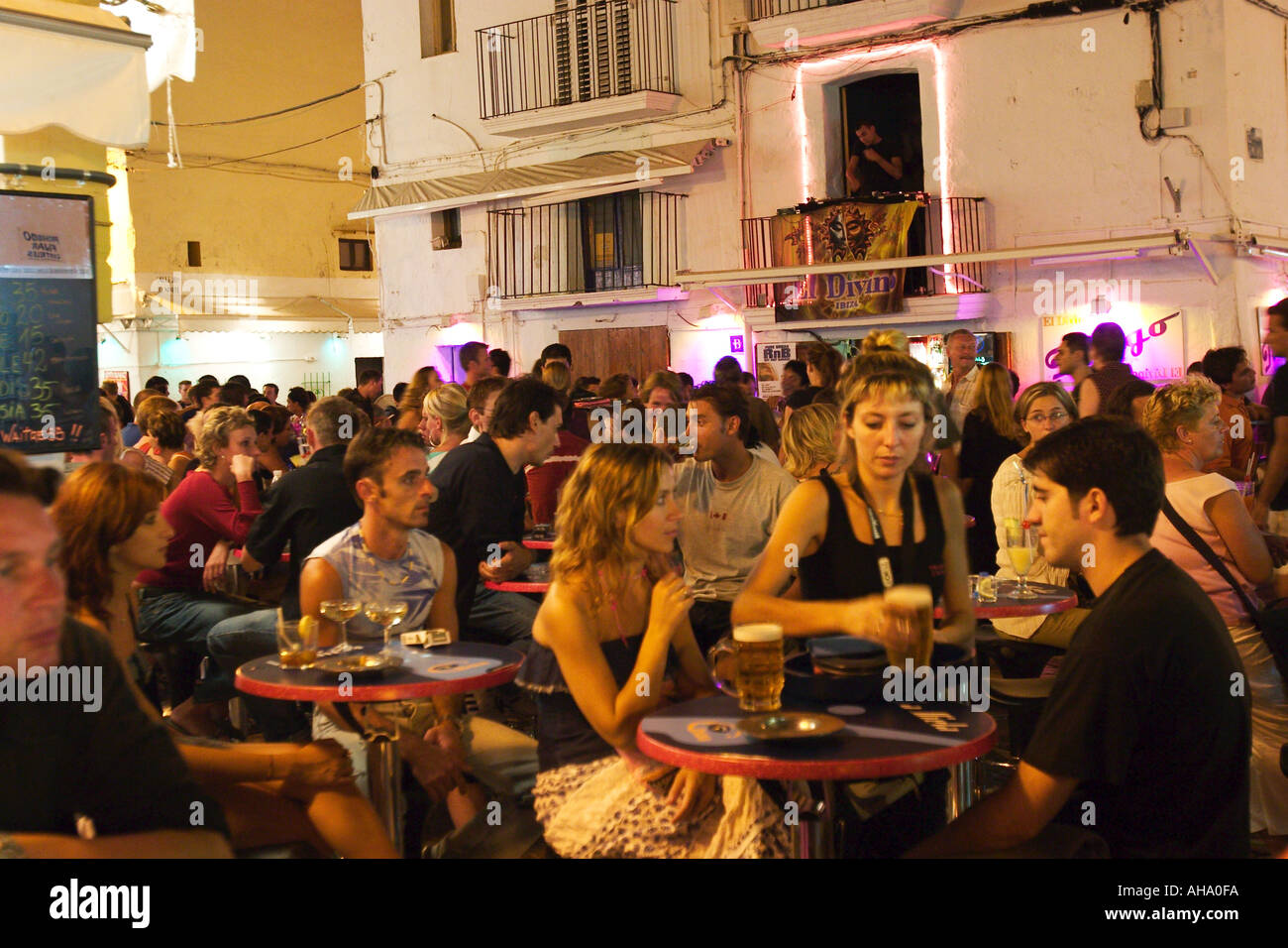 Eivissa night life in Ibiza Tow Stock Photo