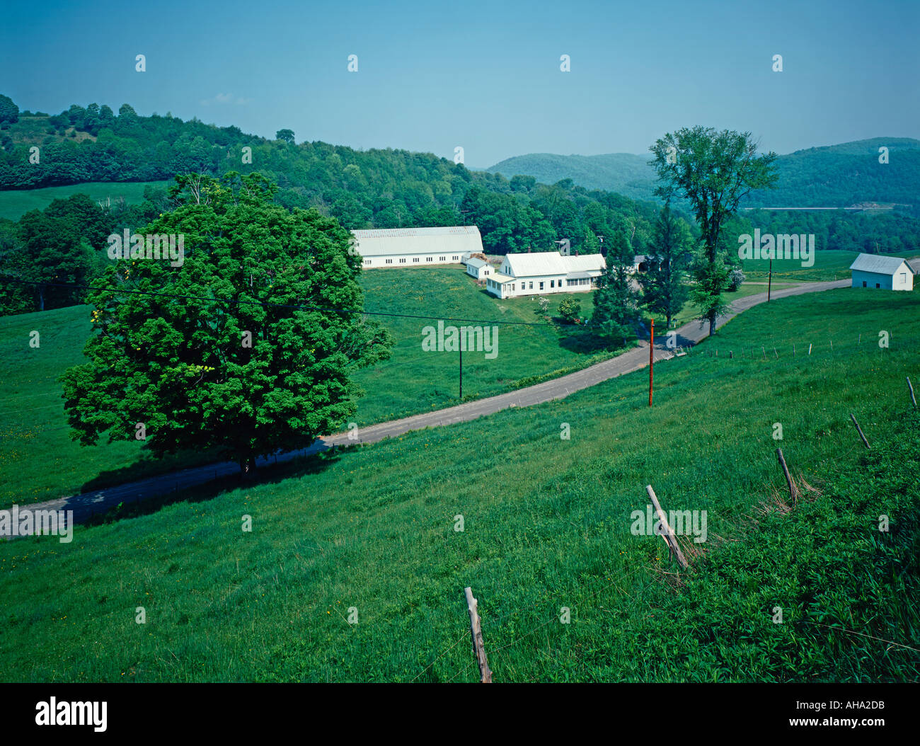 farm and road at Sharon Vermont USA Summer Stock Photo Alamy