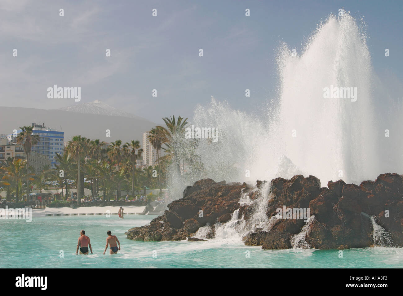 Lago Martianez,  Puerto de la Cruz,  Tenerife,  Canary Islands,  Spain. Stock Photo