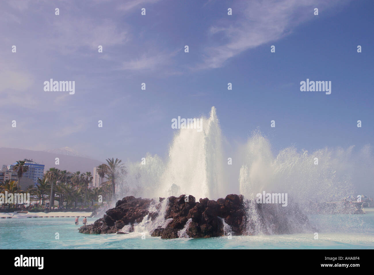 Lago Martianez,  Puerto de la Cruz,  Tenerife,  Canary Islands,  Spain. Stock Photo