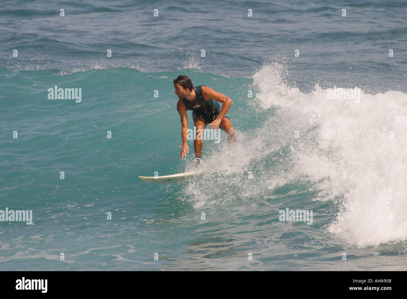 Surfing, Puerto de la Cruz, Tenerife, Canary Islands, Spain Stock Photo
