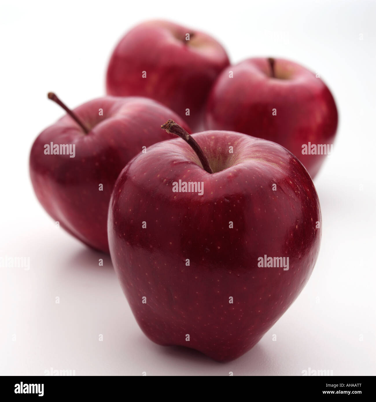 Red delicious apples on a white background editorial food Stock Photo