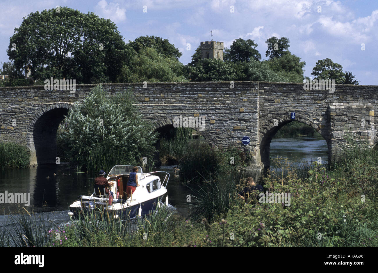 Cabin cruiser on River Avon at BidfordonAvon, Warwickshire, England