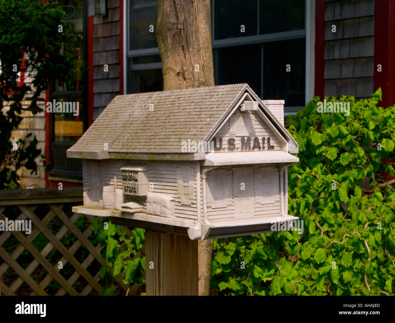 us mailbox outside house in provincetown cape cod massachussetts Stock