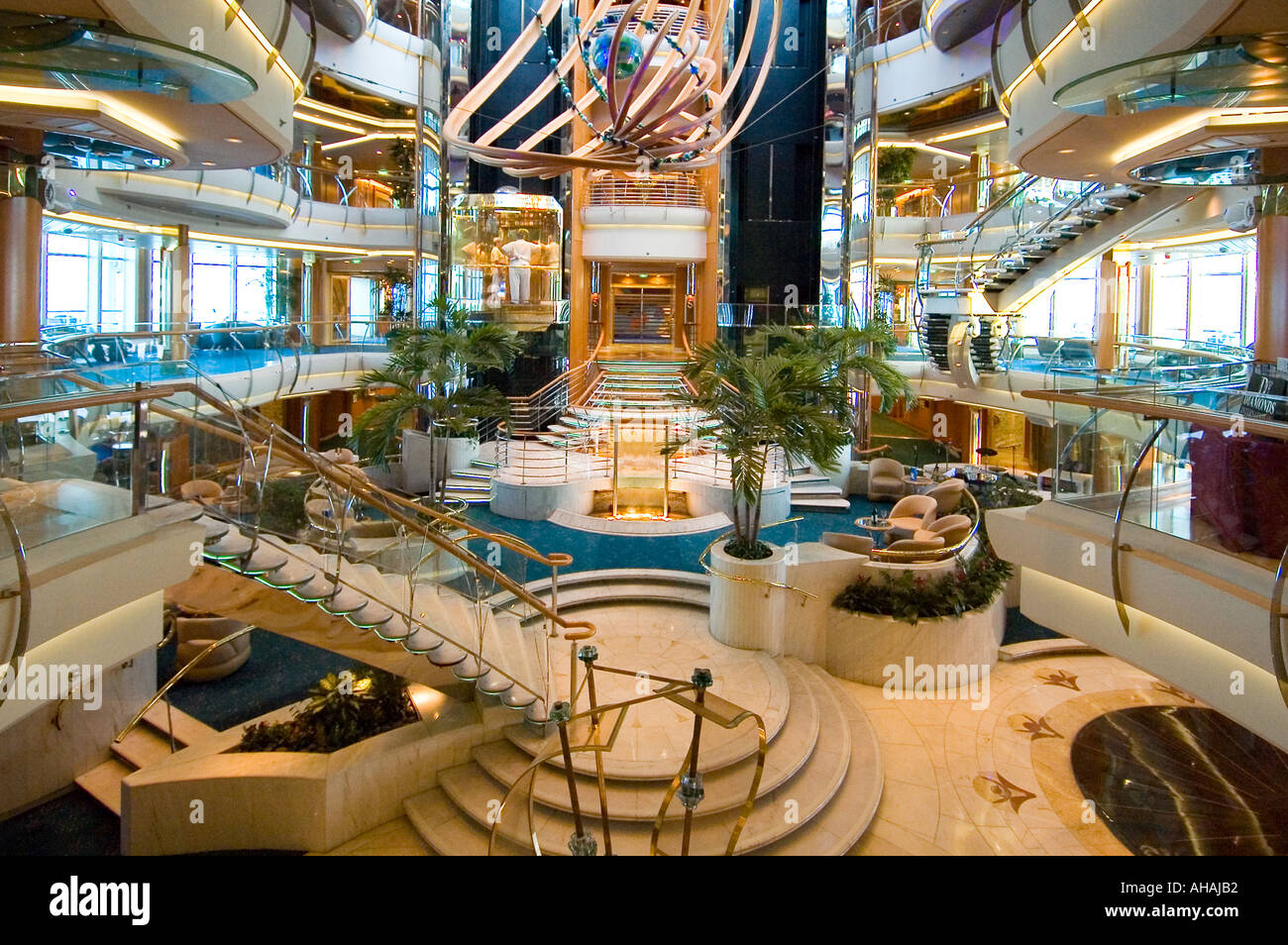 The main entry of Royal Caribbean s Vision Class Ship Rhapsody of The Seas Stock Photo