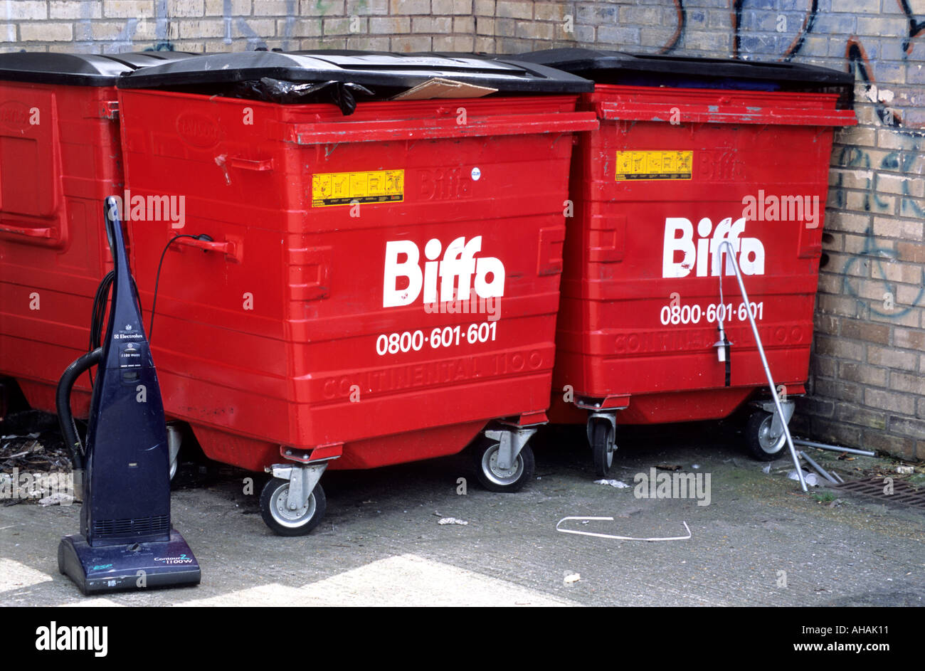 Biffa bins upright vacuum cleaner Stock Photo