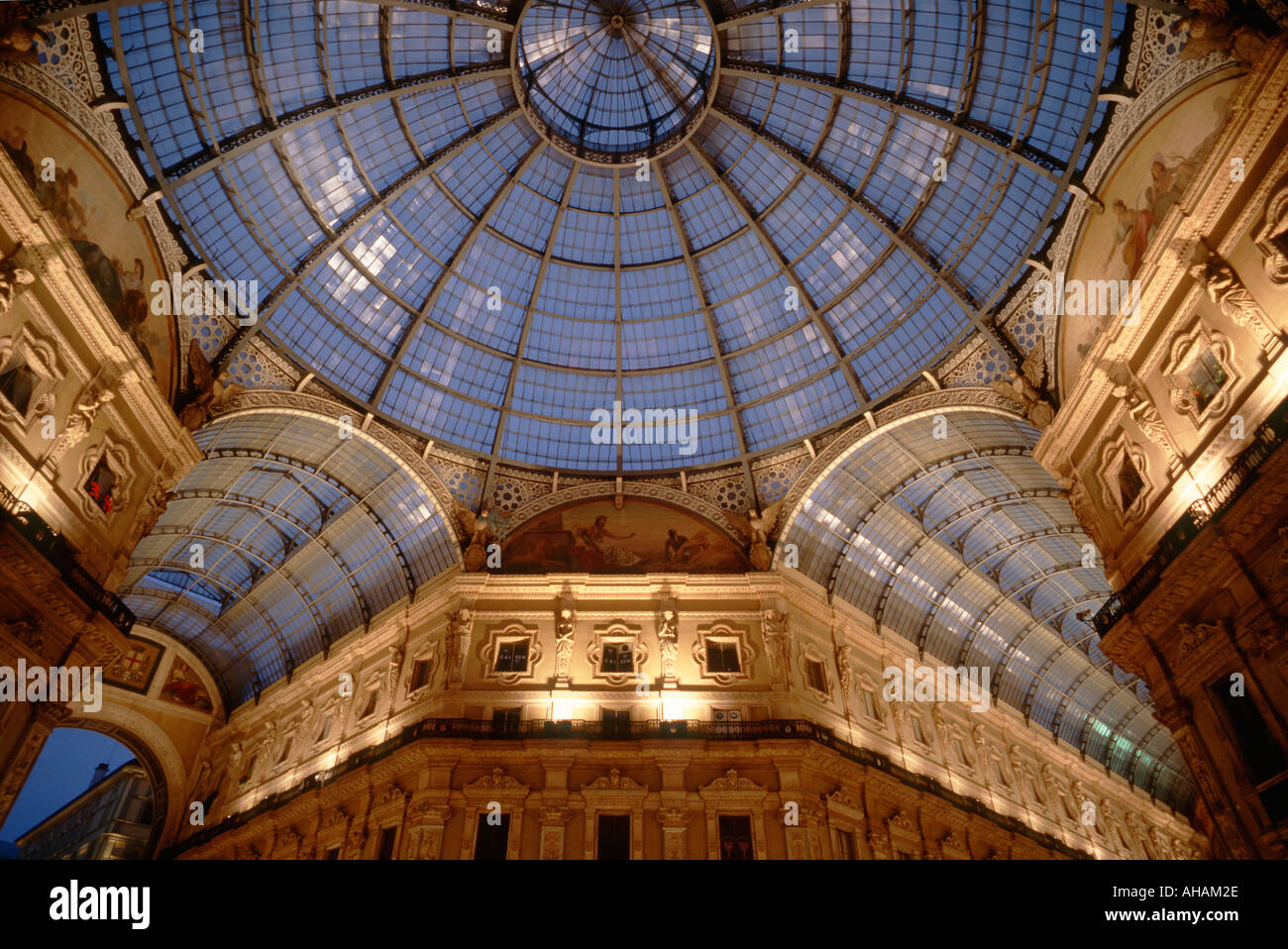 Milan Italy Galleria Vittorio Emanuele II Victor Emmanuel gallery shopping arcade Stock Photo