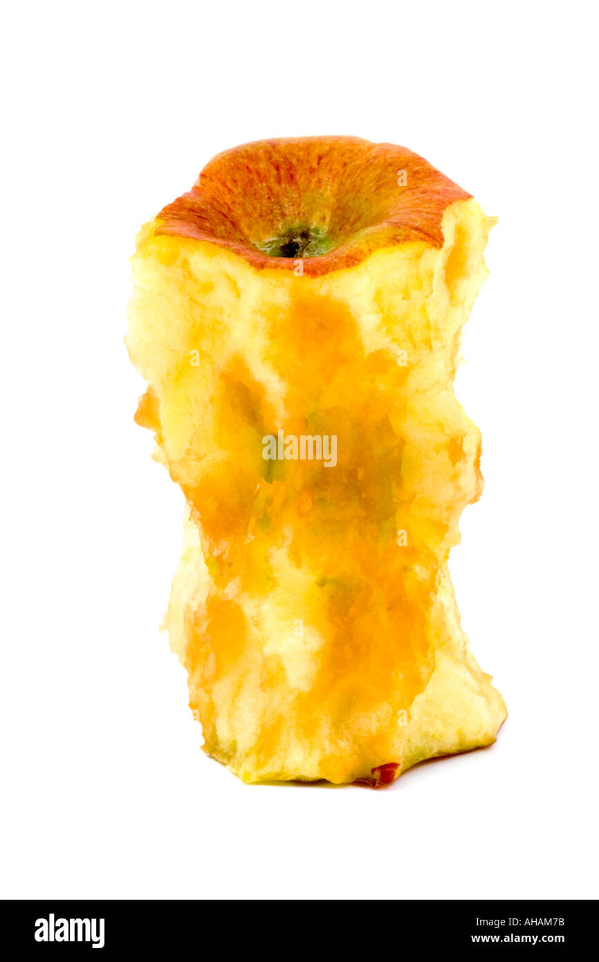 Brown apple core Stock Photo Alamy